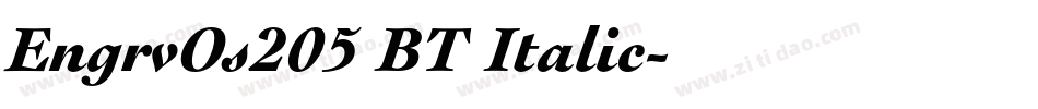 EngrvOs205 BT Italic字体转换